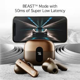 boAt 1000003366 Airdopes 181 Pro Wireless Earbuds with 100 Hours Playback, Quad Mics with ENx, BEAST Mode, ASAP Charge, Mocha Elegance