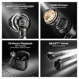 boAt 1000004081 Airdopes 138 Gen 2 True Wireless Earbuds with 70 Hours Playback & BEAST Mode, Carbon Black