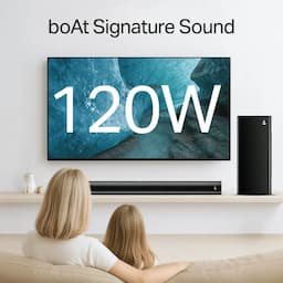 boAt 1000003890 Aavante Pulse 120W 2.1 Channel Soundbar with Bluetooth v5.4, EQ Modes & Master Remote, Premium Black