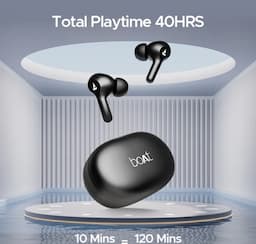 boAt 1000002958 Airdopes 71 Wireless Earbuds with 40 Hours Playback, BEAST Mode, ENx Technology, Active Black