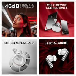 boAt 1000003840 Airdopes Prime 701 ANC Wireless Earbuds with 50 Hours Playback, 46dB Hybrid ANC, Spatial Audio, Multipoint & BEAST Mode, Zinc White