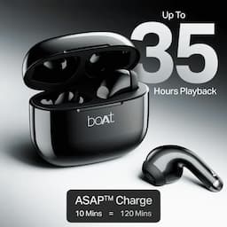 boAt 1000003567 Airdopes 101v2 Wireless Earbuds with 35 Hours Playback, BEAST Mode & ENx Tech, Black