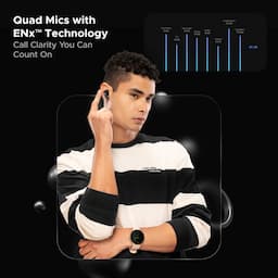 boAt 1000003386 Airdopes 131 Elite ANC Wireless Earbuds with ANC up to 32dB, Transparency Mode, 60 Hours Playback, ENx Technology, Active Black