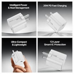 boAt 1000003940 25W PD Charger, Fast Charging Adapter with PD & PPS, 12-Layer Protection & Compact Design