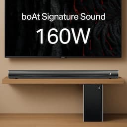 boAt 1000003891 Aavante Aura Plus 160W 2.1 Channel Soundbar with Bluetooth v5.4, EQ Modes & Master Remote, Premium Black