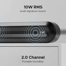 boAt 1000003001 Aavante Bar Aspire Bluetooth Soundbar with 10W RMS Signature Sound, 2.0 Channel with 7 Hours Playback, TWS Feature, Classic Black