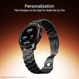 boAt 1000004001 Ultima Summit, 1.43 Inch AMOLED Display, Bluetooth Calling, Functional Crown, GPS, 100+ Sports Modes, IP68 Dust & Water Resistance, Steel Black, Smart Watch