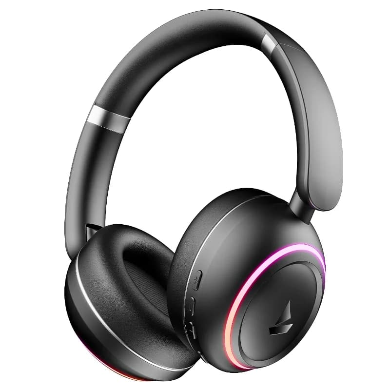 boAt 1000003546 Rockerz 480, 40mm Dynamic Drivers, ENx Technology, Up to 60 Hours Playback, Bluetooth 5.3, Black Sabre, Wireless Headphones