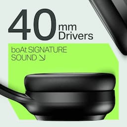 boAt 1000003774 Rockerz 421, 40mm Dynamic Drivers, Up to 40 Hours Playback, ENx Technology, Bluetooth 5.4, Black Sabre, Wireless Headphones