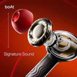 boAt 1000003554 Nirvana Crystl, Hi-Res Audio, Crystal Bionic Sound, Hybrid Active Noise Cancellation, Spatial Audio, Up to 100 Hours Playback, Blazing Red, True Wireless Earbuds