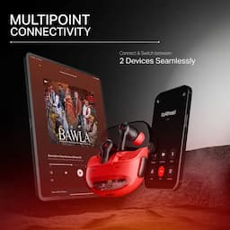 boAt 1000003554 Nirvana Crystl, Hi-Res Audio, Crystal Bionic Sound, Hybrid Active Noise Cancellation, Spatial Audio, Up to 100 Hours Playback, Blazing Red, True Wireless Earbuds