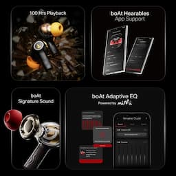 boAt 1000003553 Nirvana Crystl, Hi-Res Audio, Crystal Bionic Sound, Hybrid Active Noise Cancellation, Spatial Audio, Up to 100 Hours Playback, White Lustre, True Wireless Earbuds