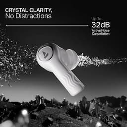 boAt 1000003553 Nirvana Crystl, Hi-Res Audio, Crystal Bionic Sound, Hybrid Active Noise Cancellation, Spatial Audio, Up to 100 Hours Playback, White Lustre, True Wireless Earbuds