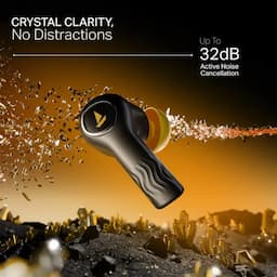 boAt 1000003555 Nirvana Crystl, Hi-Res Audio, Crystal Bionic Sound, Hybrid Active Noise Cancellation, Spatial Audio, Up to 100 Hours Playback, Yellow Pop, True Wireless Earbuds