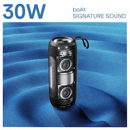 boAt 1000004621 Stone Rush, 60W Signature Sound, Dynamic RGB Lights, Bluetooth 5.3, IPX6 Water Resistance, Infinite Black, Portable Bluetooth Speaker