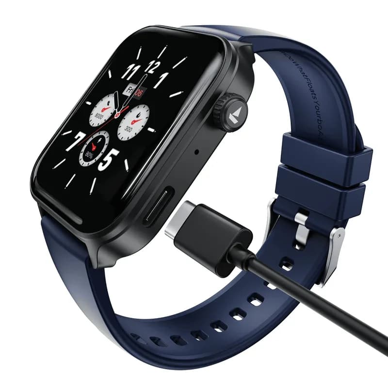 boAt 1000004675 Storm Call 4, 1.83 Inch HD Display, Bluetooth Calling, 100+ Sports Modes, IP68 Dust & Water Resistance, Navy Blue, Smart Watch