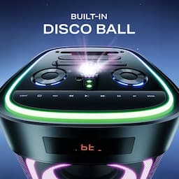 boAt 1000004765 PartyPal Ultra, 250W Signature Sound, Dynamic RGB Party Lights, Karaoke Mic Support, Bluetooth 5.3, Raven Black, Portable Bluetooth Speaker