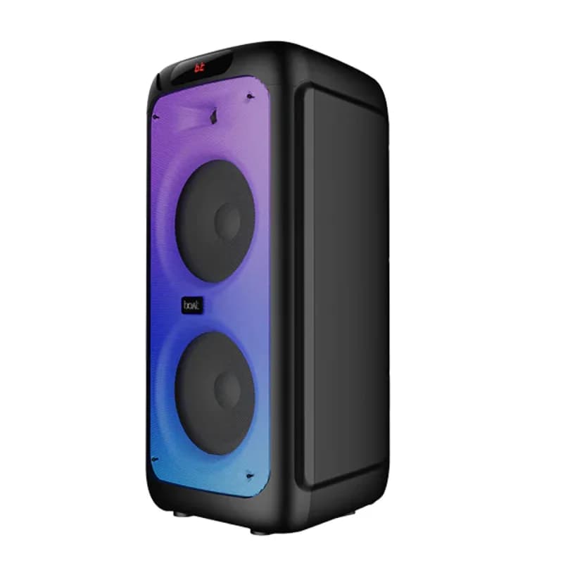 boAt 1000004524 PartyPal 450, 60W RMS Signature Sound, Dynamic RGB Party Lights, Karaoke Mic Support, Bluetooth 5.3, Premium Black, Portable Bluetooth Speaker