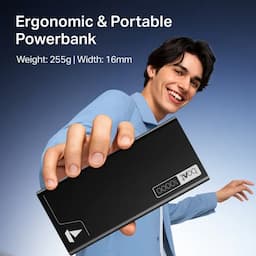 boAt 1000002991 EnergyShroom PB300 Powerbank, 10000 mAh Capacity, Carbon Black