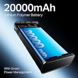 boAt 1000002993 Energyshroom PB400 Powerbank, 20000 mAh Capacity, Carbon Black