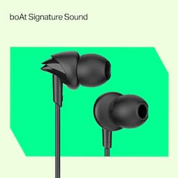 boAt 1000003934 Bassheads 212L Wired Earphones, In-Line (with Voice Command Support) Microphone, Active Black