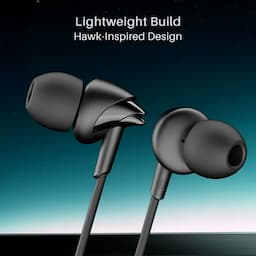 boAt 1000003930 Bassheads 300C Wired Earphones, In-Line with Multifunction Button Microphone, Active Black