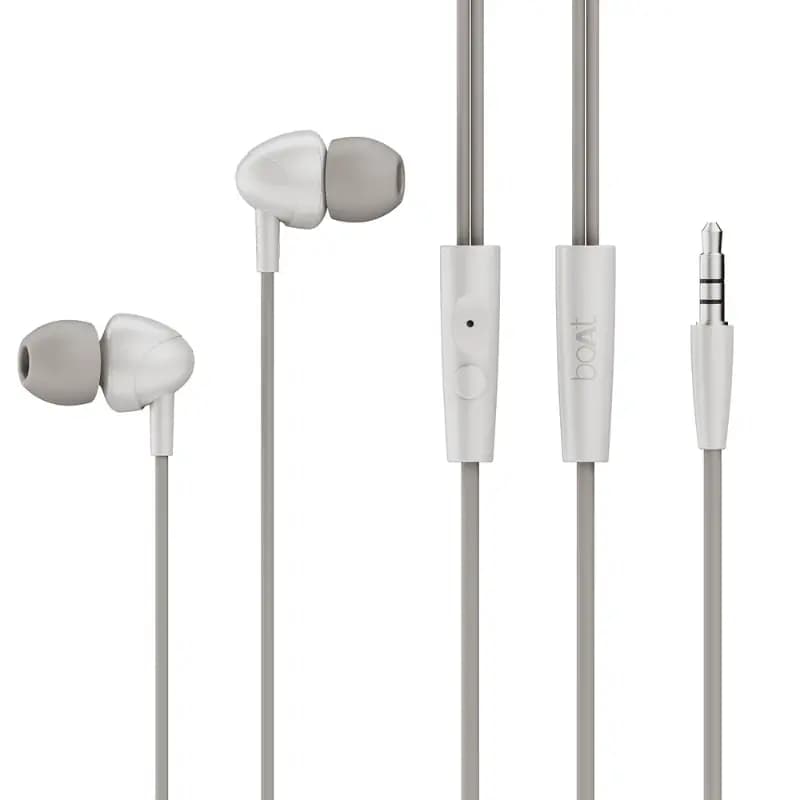 boAt 1000003956 Bassheads 210 Wired Earphones, In-Line (with Voice Command Support) Microphone, Off White