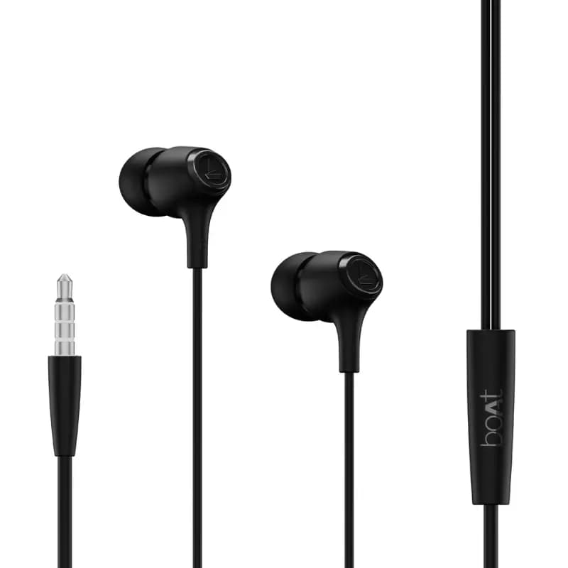 boAt 1000002013 Bassheads 95 Wired Earphones, In-Line Microphone, Active Black