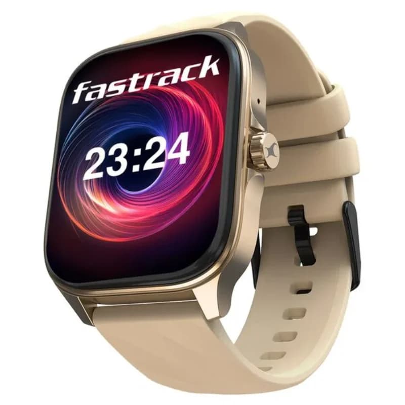 Fastrack 38151PP05K, New Astor FS1 Pro, 1.97-inch, Super AMOLED, Bluetooth Calling, IP68, Beige Silicone Strap, Smartwatch