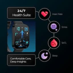 Fastrack 38207PP01K, Revoltt FS3, 2.01-inch TFT, Bluetooth Calling, HRM, SpO2, Sleep Tracking, Black Silicone Strap, Smartwatch