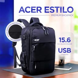 Acer ZC.A01SI.3FJ Estilo Backpack, 15.6 inch, Black