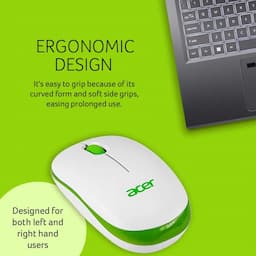 Acer 5W.50611.004 Flow Wireless Mouse, Ergonomic Lightweight Design, Green/White