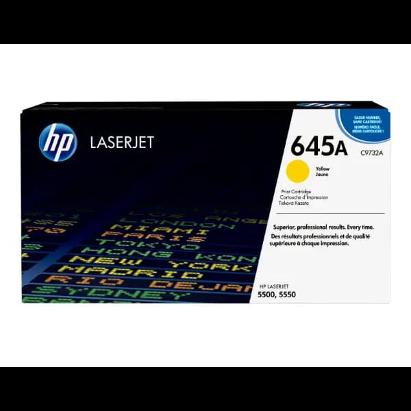 HP C9732AC, 645A, Yellow, Original, Contract, Color LaserJet 5500, LaserJet Toner Cartridge