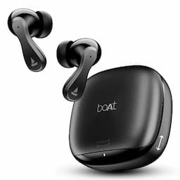 boAt 1000003976 Airdopes 313, 75 Hours Playback, 13mm Drivers, Quad Mics with ENx Technology, BEAST Mode, 45ms Low Latency, Carbon Black, Wireless Earbuds
