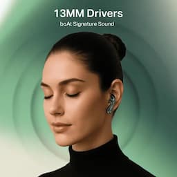 boAt 1000003976 Airdopes 313, 75 Hours Playback, 13mm Drivers, Quad Mics with ENx Technology, BEAST Mode, 45ms Low Latency, Carbon Black, Wireless Earbuds