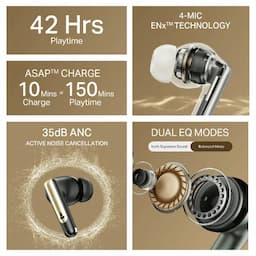 boAt 1000003838 Airdopes 141 Elite ANC, 35dB ANC, 42 Hours Playback, 10mm Drivers, Quad Mics with ENx Technology, BEAST Mode, IPX5, Green, Wireless Earbuds