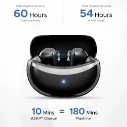 boAt 1000003387 Airdopes 131 Elite ANC, 32dB ANC, 50 Hours Playback, 13mm Drivers, Quad Mics with ENx Technology, 65ms Low Latency, Active Black, Wireless Earbuds