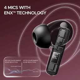 boAt 1000003738 Airdopes Plus 318, 100 Hours Playback, 10mm Drivers, Quad Mics with ENx Technology, BEAST Mode, IPX5, Active Black, Wireless Earbuds