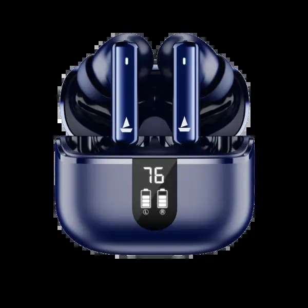boAt 1000003338 Airdopes 121 Pro Plus, 100 Hours Playback, 10mm Drivers, 4 Mics with ENx™ Technology, BEAST™ Mode, 50ms Low Latency, IPX5, Blue, Wireless Earbuds
