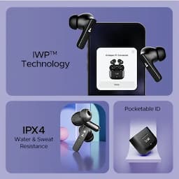 boAt 1000002961 Airdopes 91, 45 Hours Playback, 10mm Drivers, Dual Mics with ENx™ Technology, BEAST™ Mode, 50ms Low Latency, IPX4, Active Black, Wireless Earbuds