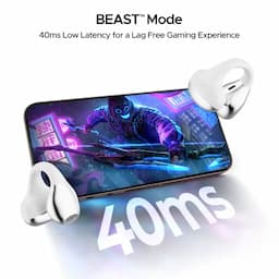 boAt 1000003583 Airdopes Loop, 50 Hours Playback, 12mm Drivers, Quad Mics with ENx™ Technology, BEAST™ Mode, 40ms Low Latency, IPX4, Pearl White, Wireless Earbuds