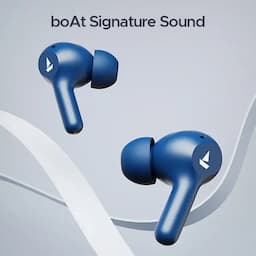 boAt 1000002959 Airdopes 71, 40 Hours Playback, 6mm Drivers, Dual Mics with ENx Technology, BEAST Mode, 50ms Low Latency, IPX4, Starry Blue, Wireless Earbuds