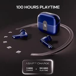 boAt 1000003739 Airdopes Plus 318, 100 Hours Playback, 10mm Drivers, Quad Mics with ENx™ Technology, BEAST™ Mode, 50ms Low Latency, IPX5, Starry Blue, Wireless Earbuds