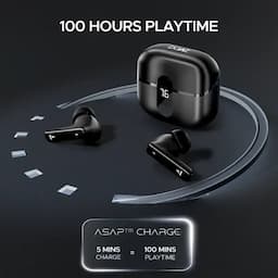 boAt 1000003337 Airdopes 121 Pro Plus, 100 Hours Playback, 10mm Drivers, 4 Mics with ENx™ Technology, BEAST™ Mode, 50ms Low Latency, IPX5, Black, Wireless Earbuds