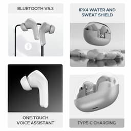 boAt 1000003310 Airdopes 311 Pro, 50 Hours Playback, 10mm Drivers, Dual Mics with ENx™ Technology, BEAST™ Mode, 50ms Low Latency, IPX4, Space Grey, Wireless Earbuds