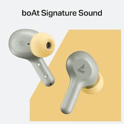 boAt 1000003796 Airdopes 71, 40 Hours Playback, 6mm Drivers, Dual Mics with ENx Technology, BEAST Mode, IPX4, Grey Wireless Earbuds