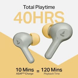 boAt 1000003796 Airdopes 71, 40 Hours Playback, 6mm Drivers, Dual Mics with ENx Technology, BEAST Mode, IPX4, Grey Wireless Earbuds