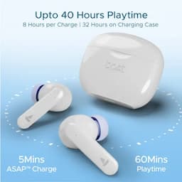 boAt 1000003226 Airdopes 120, 40 Hours Playback, 10mm Drivers, Quad Mics with ENx™ Technology, BEAST™ Mode, 65ms Low Latency, IPX4, Ivory White, Wireless Earbuds