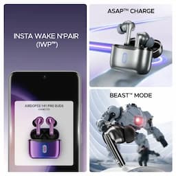 boAt 1000003624 Airdopes 141 Pro Buds, 60 Hours Playback, 13mm Drivers, Quad Mics with ENx™ Technology, 65ms Low Latency, IPX5, Buds Obsidian Black, Wireless Earbuds