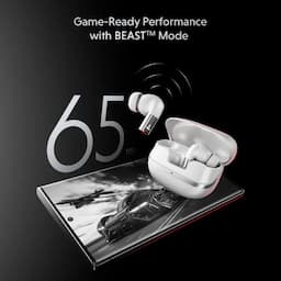 boAt 1000003526 Airdopes Ultra Pro, 100 Hours Playback, 10mm Drivers, Quad Mics with ENx™ Technology, BEAST™ Mode, 60ms Low Latency, IPX4, Zinc White, Wireless Earbuds